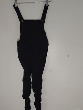 Girls Stretchy Black Overalls